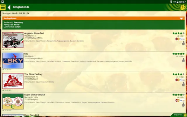 Bringbutler - Pizza, Pasta, .. android App screenshot 3